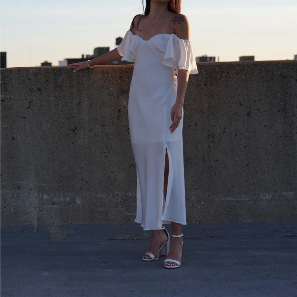 Elegant White Off-Shoulder Dress